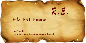 Rákai Emese névjegykártya